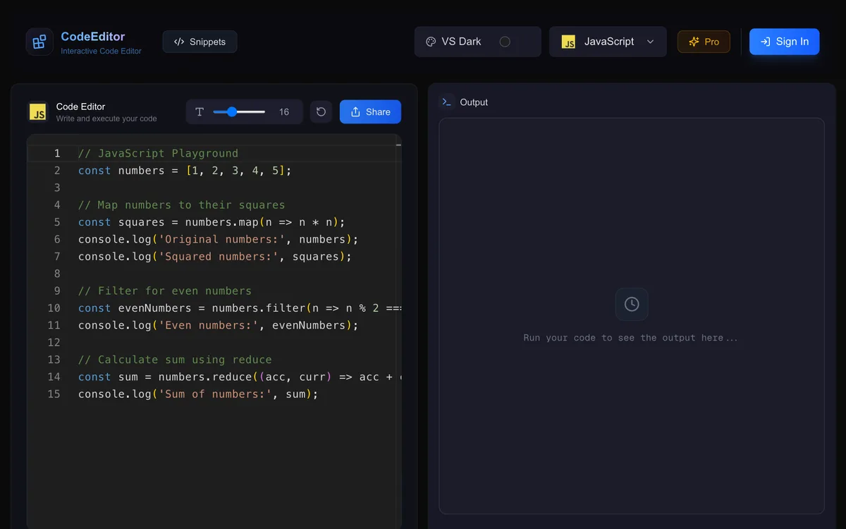 Code Editor — screenshot