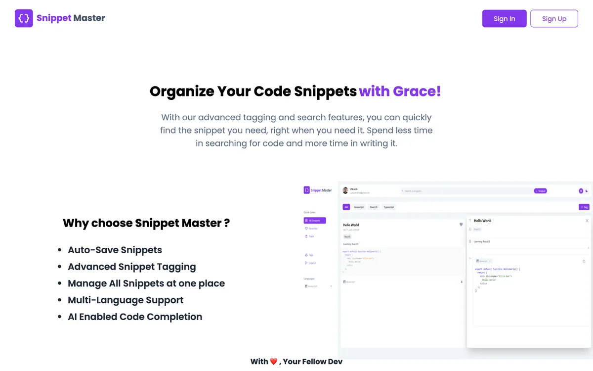 Snippet Master — screenshot